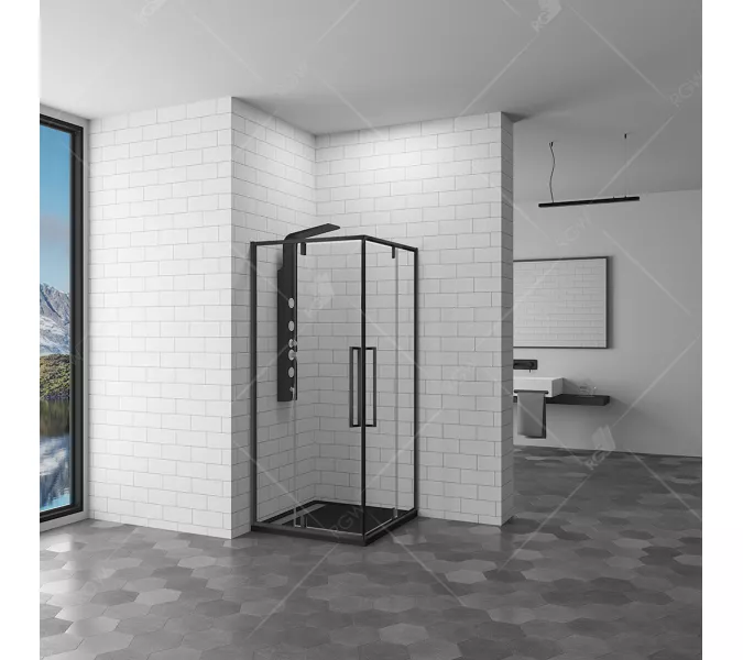 Душевой уголок RGW SV-33B прозрачное/черный, Цвет стекла: прозрачное, Цвет профиля: Черный, Выбрать размер: 80х80, изображение 7