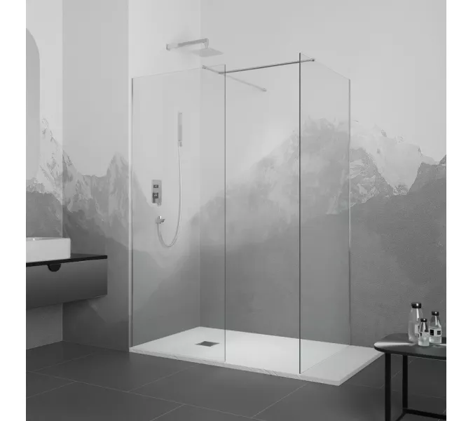 Перегородка для душа RGW WA-020 (WA-010 (2 шт.) + S-1220), Цвет стекла: прозрачное, Цвет профиля (вариация): Хром, Выбрать размер: 800*1000