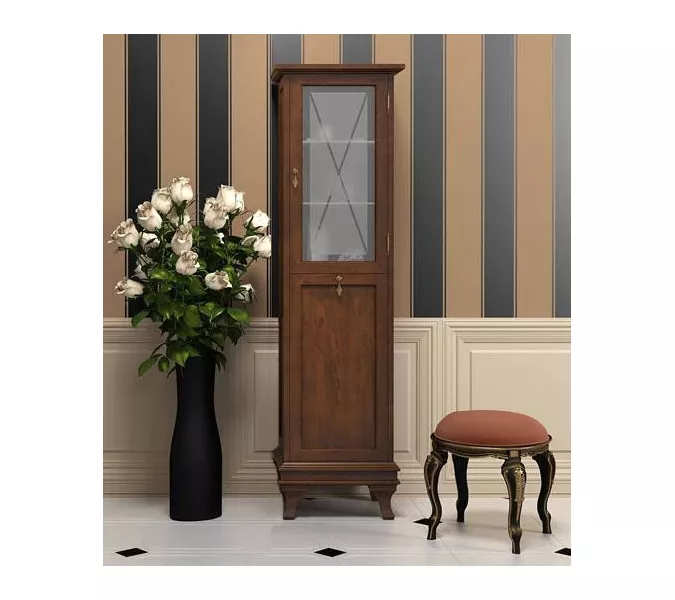 Пенал левый/правый с бельевой корзиной OPADIRIS Борджи светлый орех, Выбрать цвет: Светлый орех, Ориентация: Левая, изображение 3