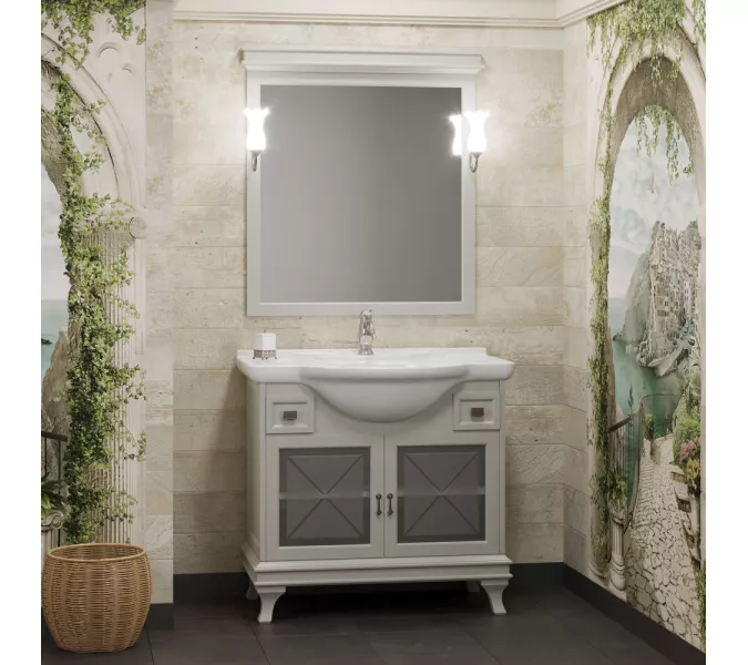 Тумба напольная с раковиной OPADIRIS Борджи-85 Слоновая кость, Выбрать цвет: Слоновая кость, изображение 7