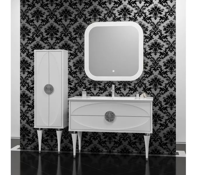 Пенал OPADIRIS  Ибица 2-створчатый  Белый/Хром, Выбрать цвет: Белый/хром, изображение 5