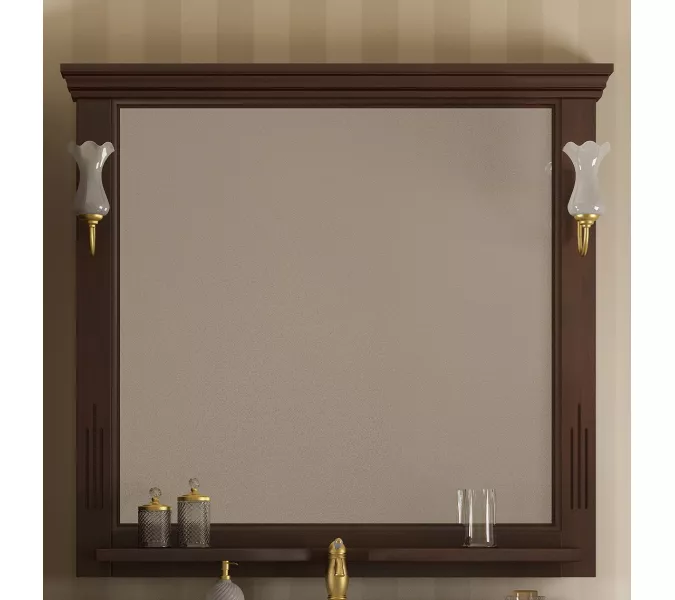 Зеркало OPADIRIS Риспекто орех антикварный, с выключателем, Выбрать цвет: Орех антикварный, Выбрать размер: 100, изображение 3