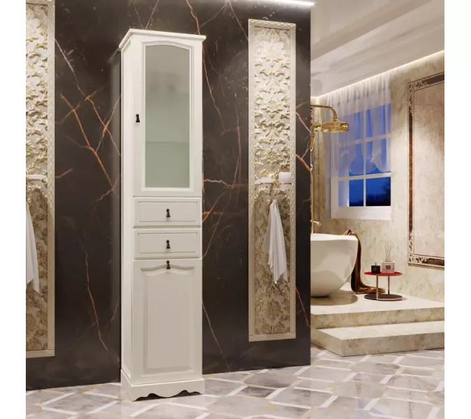 Пенал OPADIRIS Риспекто-40 левый/правый С БЕЛЬЕВОЙ КОРЗИНОЙ, слоновая кость, Выбрать цвет: Слоновая кость, Ориентация: Правая, изображение 6