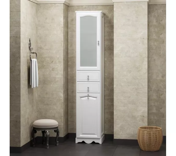 Пенал OPADIRIS Риспекто-40 левый/правый С БЕЛЬЕВОЙ КОРЗИНОЙ, белый матовый, Выбрать цвет: Белый, Ориентация: Левая, изображение 7