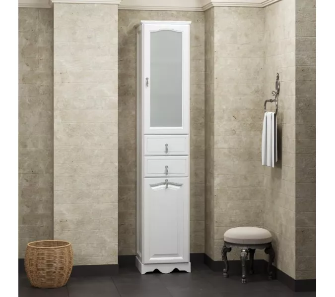 Пенал OPADIRIS Риспекто-40 левый/правый С БЕЛЬЕВОЙ КОРЗИНОЙ, белый матовый, Выбрать цвет: Белый, Ориентация: Правая, изображение 7