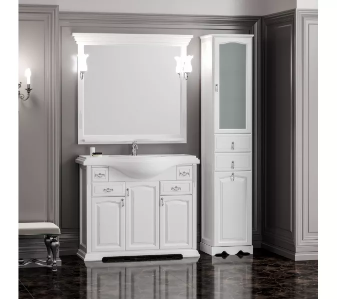 Тумба напольная с раковиной Opadiris Риспекто , цвет белый матовый, Выбрать цвет: Белый матовый, Выбрать размер: 105, изображение 7