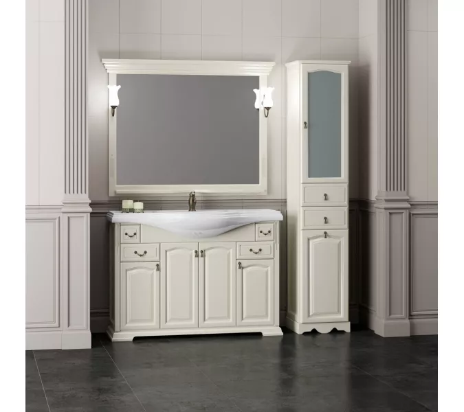 Тумба напольная с раковиной  OPADIRIS Риспекто  слоновая кость, Выбрать цвет: Слоновая кость, Выбрать размер: 120, изображение 8