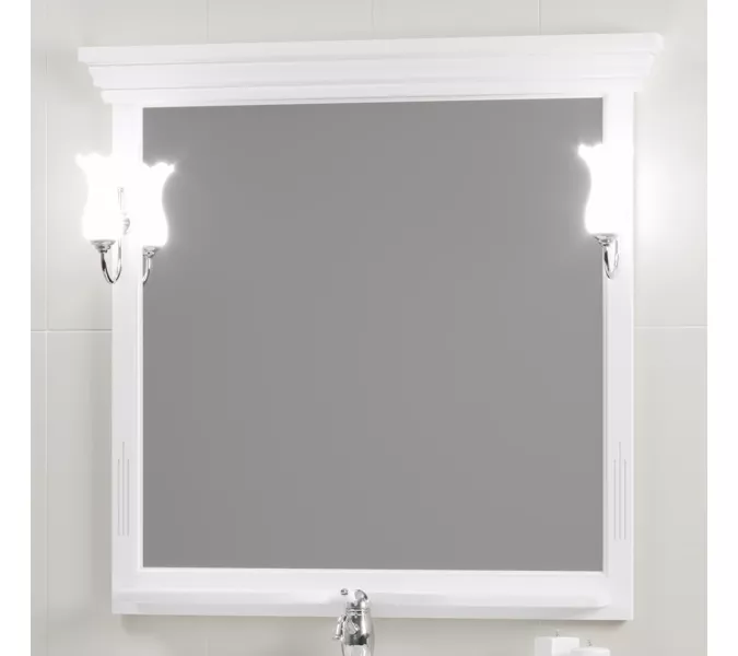 Зеркало OPADIRIS Риспекто белый, с выключателем, Выбрать цвет: Белый, Выбрать размер: 85, изображение 4
