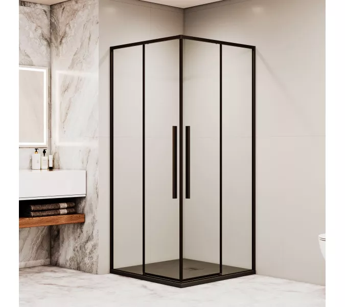 Душевой уголок RGW SV-31B, Цвет стекла: прозрачное, Цвет профиля (вариация): Черный, Выбрать размер: 1000x1000