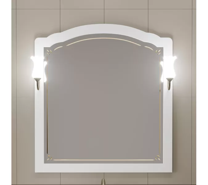 Зеркало OPADIRIS со светильниками  Лоренцо 60/80/100 Белый матовый, Выбрать цвет: Белый, Выбрать размер: 100, изображение 4