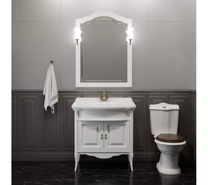 Зеркало OPADIRIS со светильниками  Лоренцо 60/80/100 Белый матовый, Выбрать цвет: Белый, Выбрать размер: 60, изображение 3