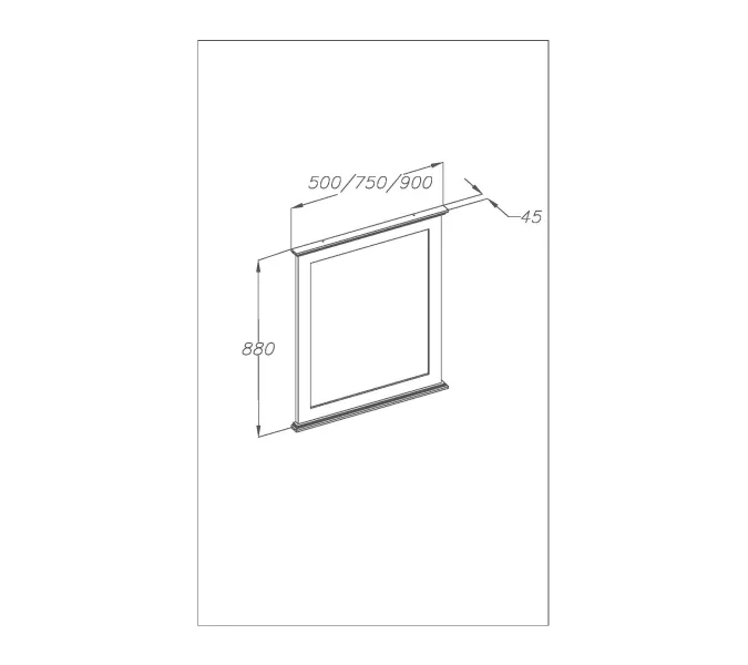 Зеркало OPADIRIS  Палермо  белый матовый, Выбрать цвет: Белый, Выбрать размер: 90, изображение 5