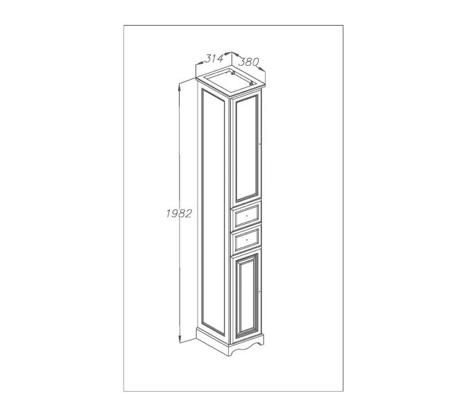 Пенал OPADIRIS Риспекто-30 левый/правый орех антикварный, Выбрать цвет: Орех антикварный, Ориентация: Правая, изображение 5