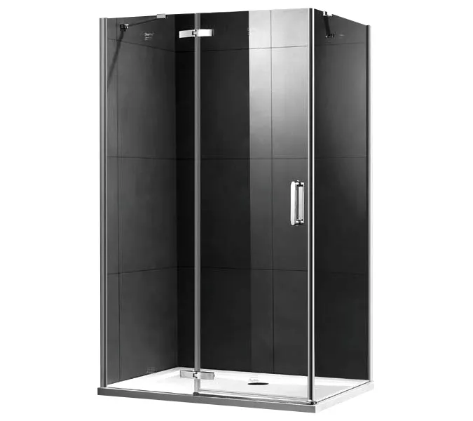 Прямоугольный душевой уголок Gemy Fall Tea прозрачное стекло, Выбрать размер: 80х100