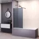 Шторка на ванну RGW SC-050B, Цвет стекла: тонированное, Цвет профиля: Черный, Выбрать размер: 70