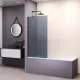 Шторка на ванну RGW SC-150B, Цвет стекла: тонированное, Цвет профиля: Черный, Выбрать размер: 90