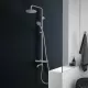 Душевая система MELANA-610307-T Stello нерж.сталь, с тропическим душем, лейкой, термостатом