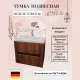 Тумба  подвесная ACWEN TORNO 80  дуб горизонт с раковиной Слим 80, Выбрать цвет: Дуб горизонт темный, Выбрать размер: 80, Внешний вид: с белой раковиной