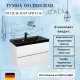 Тумба подвесная ACWEN Маргарита 80 с раковиной, белый матовый, Внешний вид: с чёрной раковиной