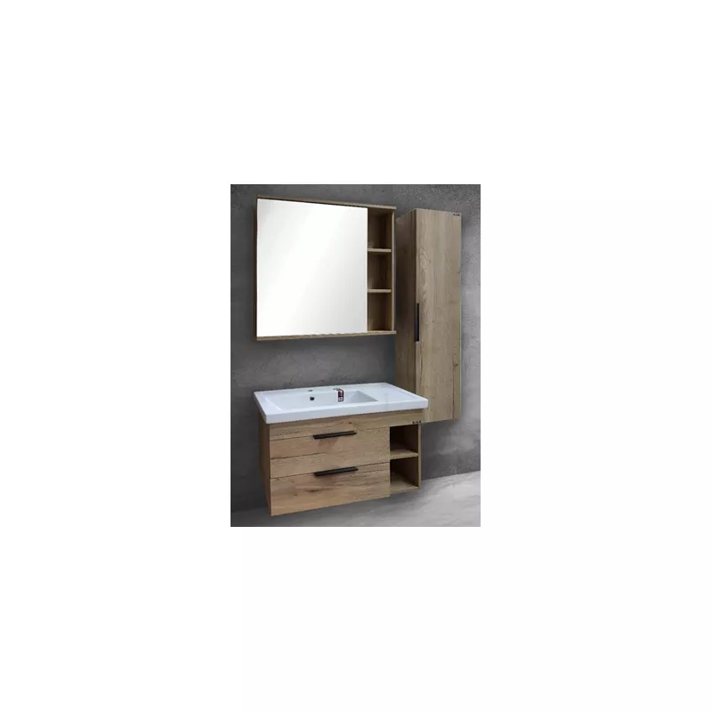 Мебель для ванной: Тумба подвесная Grossman ФОРТА-80 дуб галифакс 1 в магазине Акватория