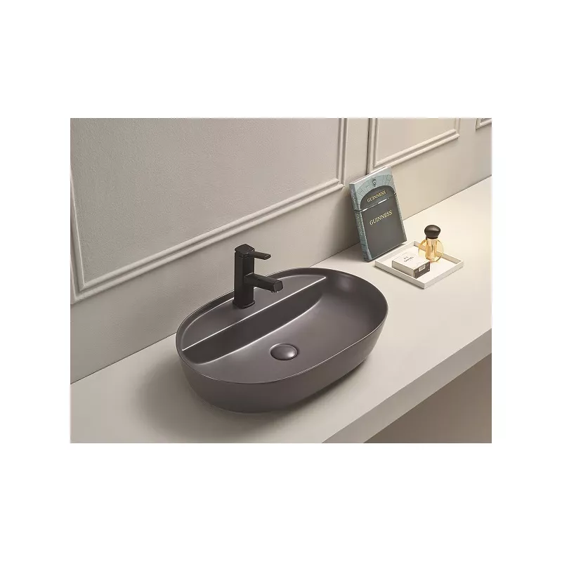 Санфаянс: Раковина для ванной накладная овальная CeramaLux 78325XMDH 1 в магазине Акватория