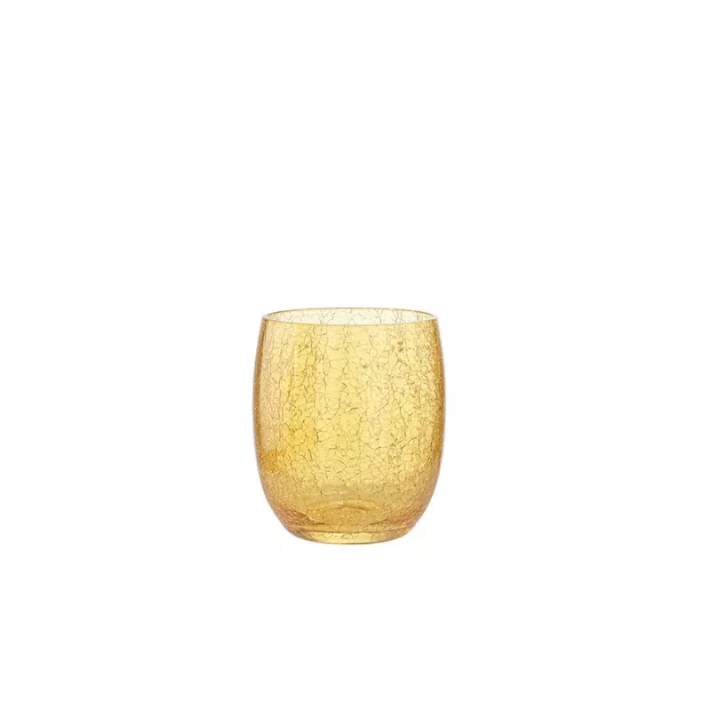Аксессуары: Stil Haus Cracle  настольный стакан с эффектом битого стекла  желтое стекло 1 в магазине Акватория