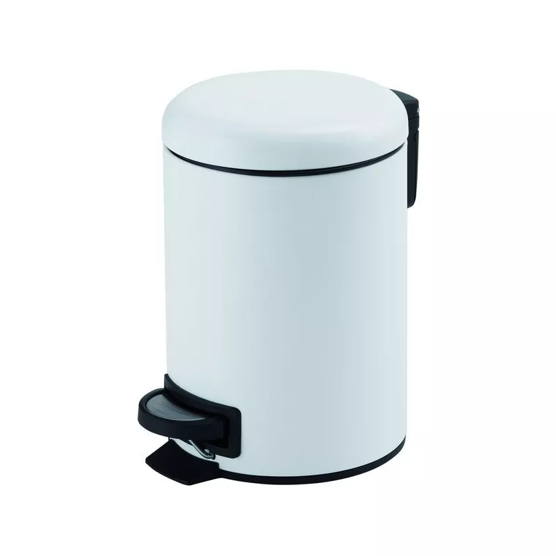 Аксессуары: Gedy G-Potty  круглый контейнер для мусора с педалью - 5 литров   белый матовый 1 в магазине Акватория