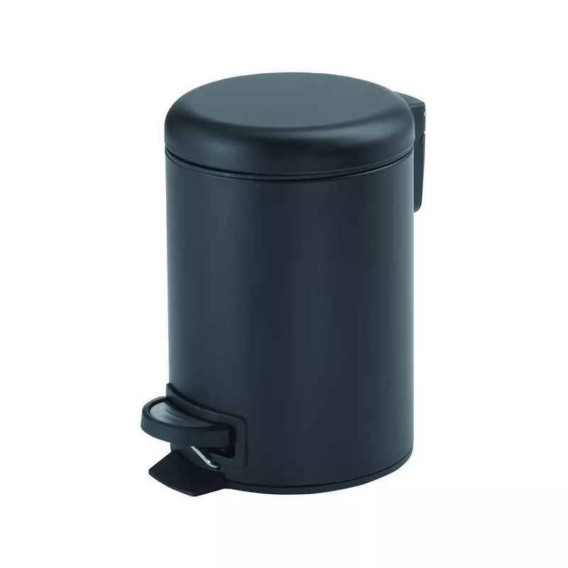 Аксессуары: Gedy G-Potty  круглый контейнер для мусора с педалью - 5 литров   черный матовый 1 в магазине Акватория
