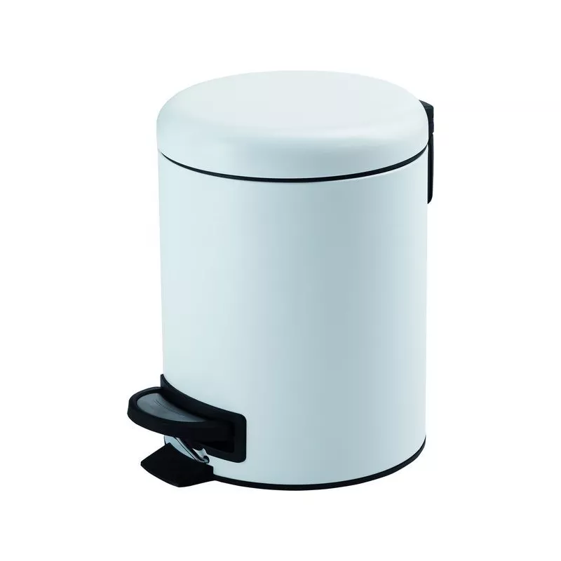 Аксессуары: Gedy G-Potty  круглый контейнер для мусора с педалью - 3 литра   белый матовый 1 в магазине Акватория