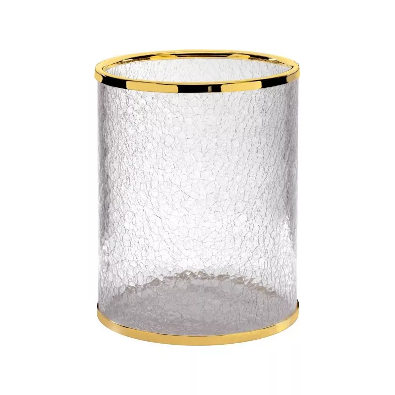 Аксессуары: Surya Crystal  мусорное ведро без крышки   золото - прозрачное стекло 1 в магазине Акватория
