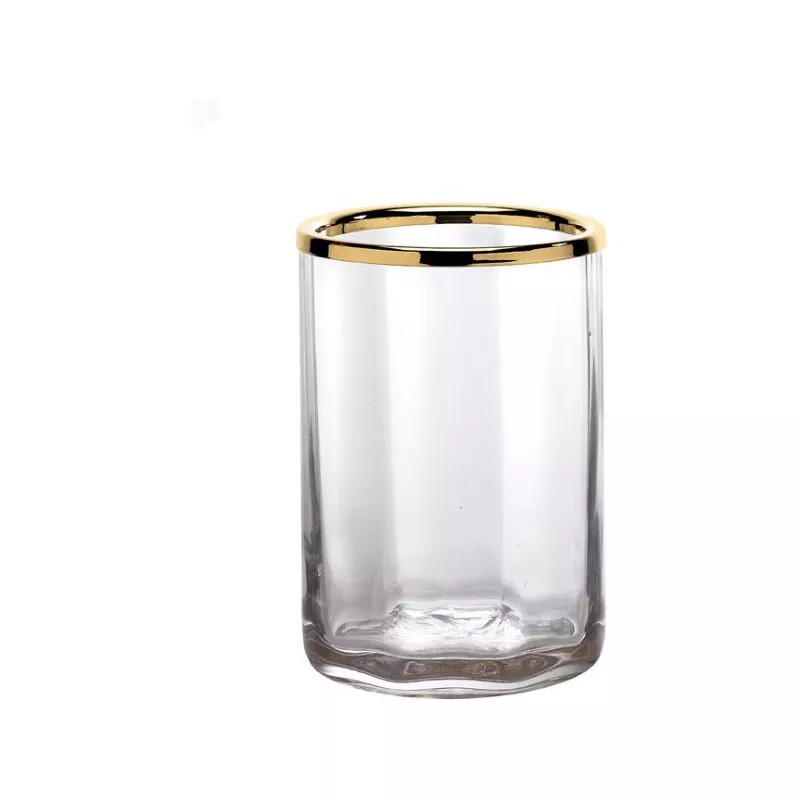 Аксессуары: Surya Crystal  стакан   золото - стекло с эффектом волны 1 в магазине Акватория