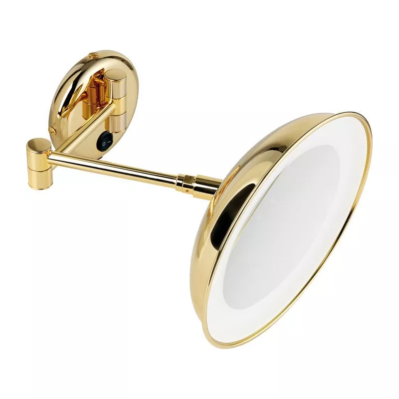 Аксессуары: Stil Haus  настенное круглое косметическое зеркало (4x) с LED подсветкой   хром   золото 1 в магазине Акватория