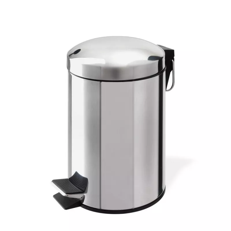 Аксессуары: Stil Haus  круглый контейнер для мусора с педалью - 5 литров   полированная сталь 1 в магазине Акватория