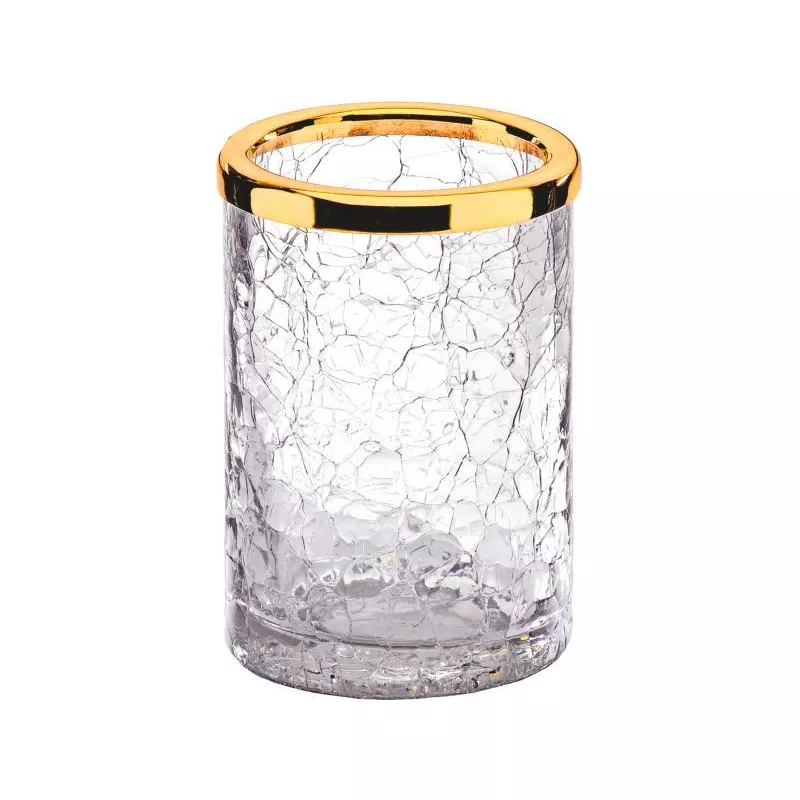 Аксессуары: Surya Crystal  стакан   золото - эффект битого стекла 1 в магазине Акватория