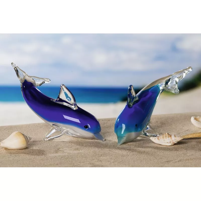 Аксессуары: Casablanca стеклянная композиция 2 дельфина  бело-голубой (продаются парой)       1 в магазине Акватория