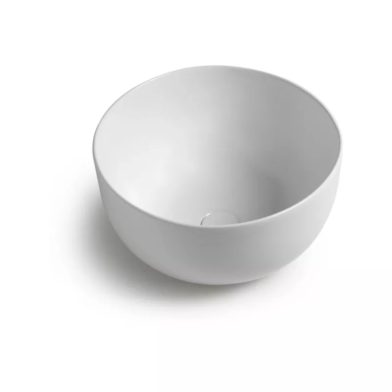 Санфаянс: White Ceramic Dome накладная круглая раковина ?44,5x27h см  белый глянцевый 1 в магазине Акватория