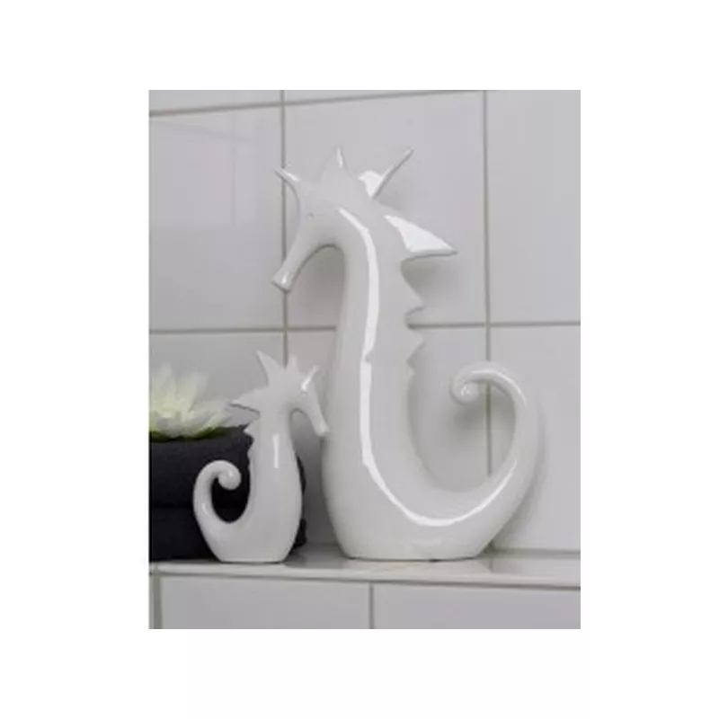 Аксессуары: Casablanca фигурка маленькая керамическая Морской конек  белый 1 в магазине Акватория