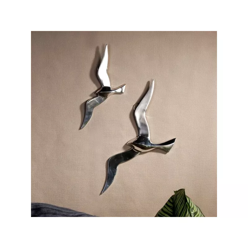 Аксессуары: Casablanca настенная большая алюминиевая композиция Птица  серебристый      1 в магазине Акватория