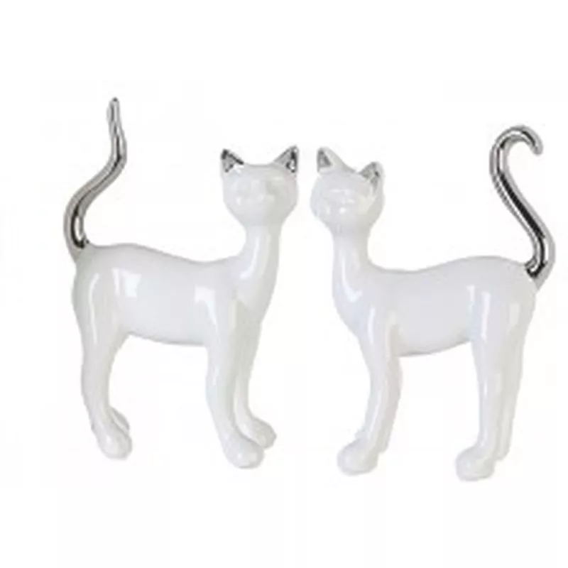 Аксессуары: Casablanca керамическая композиция Кошки Милли  бело-серебристый (продаются парой)     1 в магазине Акватория