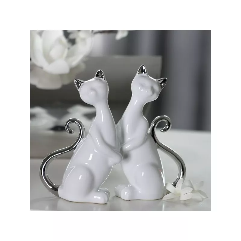 Аксессуары: Casablanca керамическая композиция Кошки Милли  бело-серебристый (продаются парой)          1 в магазине Акватория