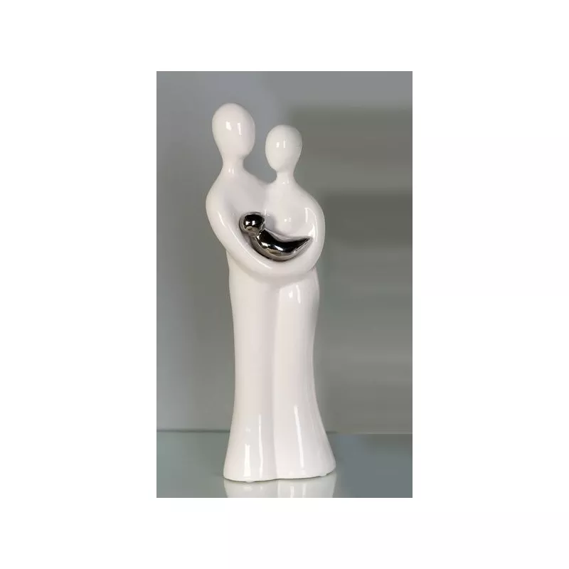 Аксессуары: Casablanca керамическая фигурка Семья  бело-серебристый 1 в магазине Акватория