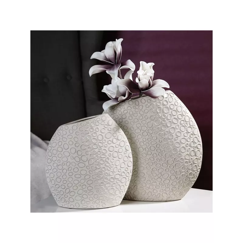 Аксессуары: Casablanca керамическая ваза маленькая  серый 1 в магазине Акватория