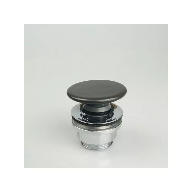 Санфаянс: White Ceramic донный клапан CLICK CLACK с керамической накладкой  черный матовый   1 в магазине Акватория
