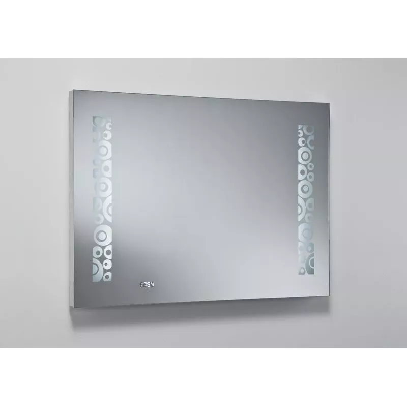 Мебель для ванной: Sanibano зеркало горизонтальной формы с LED подсветкой и часами 2 полоски света 1 в магазине Акватория