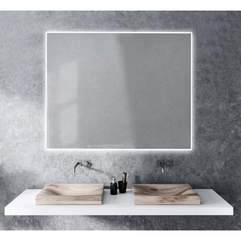 Мебель для ванной: Зеркало Xpertials SHIRA 100х80 см С LED подсветкой, с кнопкой вкл/выкл и антизапотевания на полотне, увеличительное зеркало справа 1 в магазине Акватория