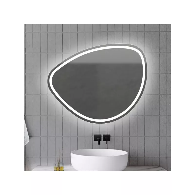 Мебель для ванной: Зеркало Xpertials Stone 80х70 см С LED подсветкой, с кнопкой вкл/выкл и антизапотевания на полотне 1 в магазине Акватория