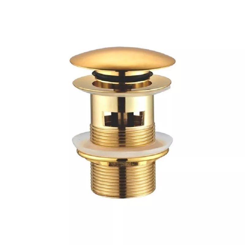 Санфаянс: Донный клапан для раковины CeramaLux RD011 золото с переливом  1 в магазине Акватория
